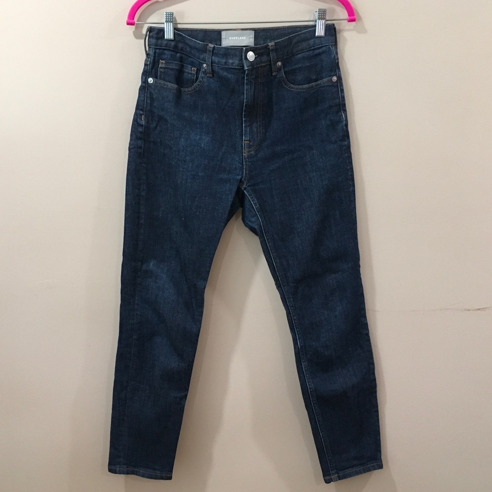 Everlane The High Rise Skinny Jeans Ankle Dark Wash Denim Size 27